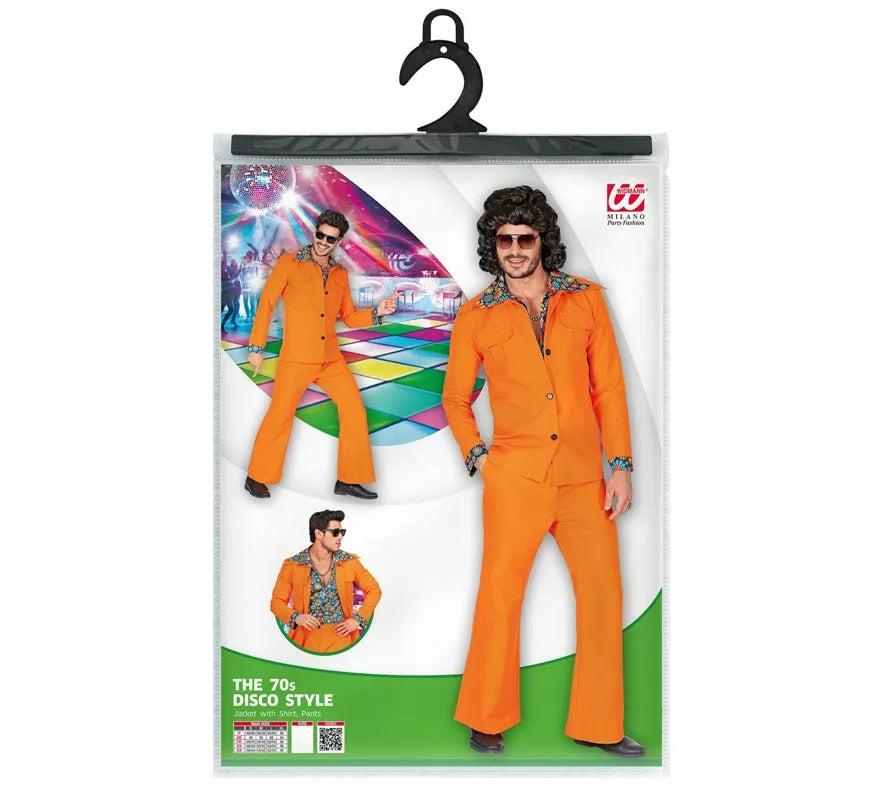 Translation missing: en.Disfraz de los años 70 Disco naranja para hombre