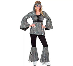 70s Disco Silver Waves Costume for Women