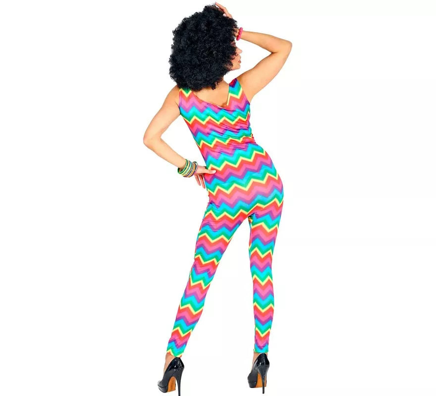 Disfraz de los Años 70 Ondas multicolor para mujer