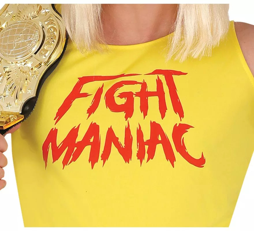 Disfraz de Lucha libre Amarillo para hombre