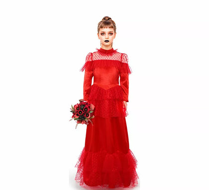 Disfraz de Lydia Novia roja para niña