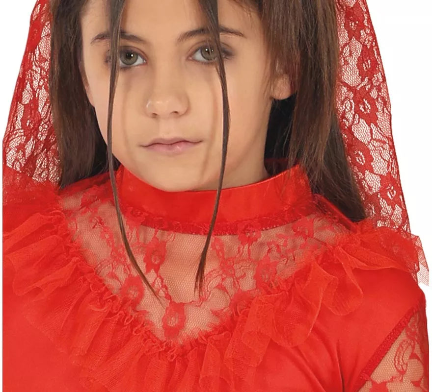 Disfraz de Lydia Novia rojo Bitelchús para niña