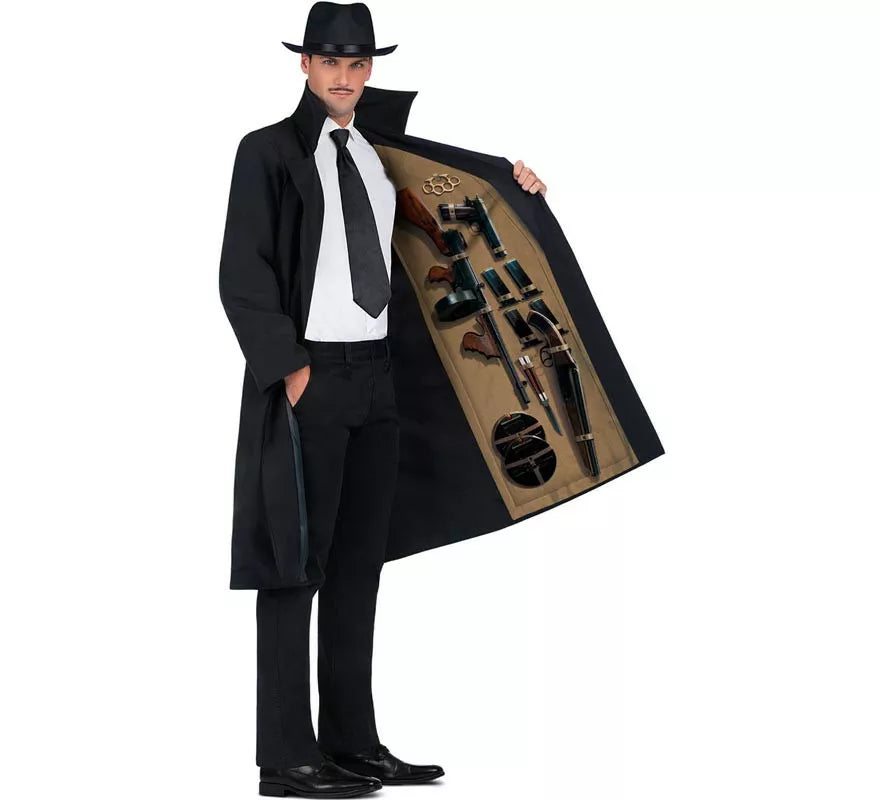 Translation missing: en.Disfraz de Mafioso años 70 con sombrero para hombre