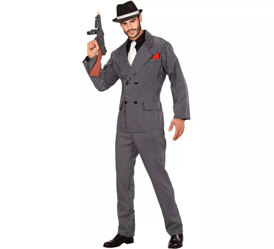 Disfraz de Mafioso en traje elegante para hombre