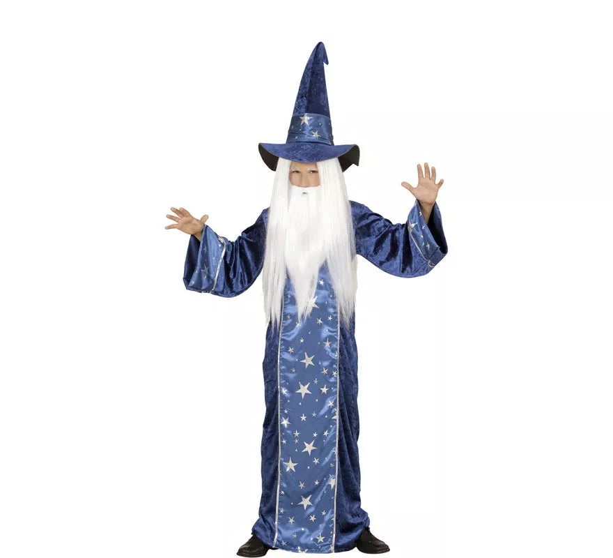 Disfraz de Mago azul de cuento para niño y adolescente