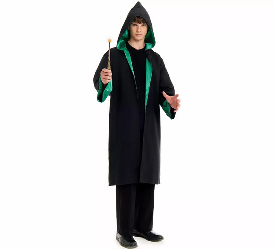 Disfraz de Mago Colegial verde para hombre
