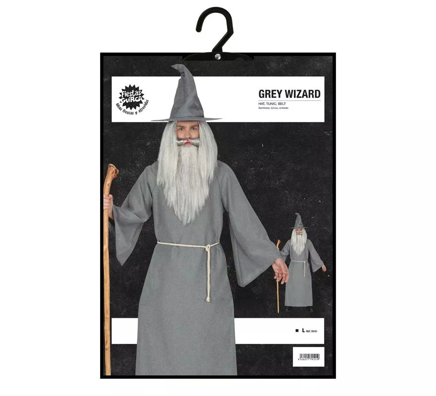 Disfraz de Mago gris para hombre