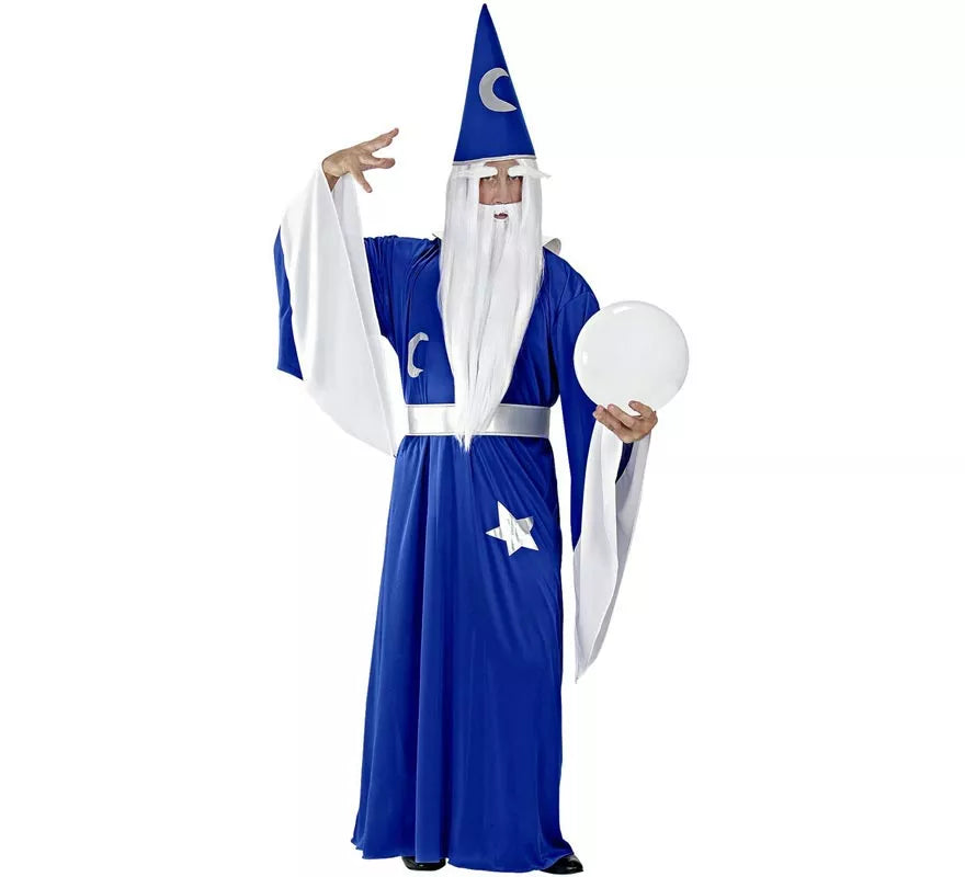 Disfraz de Mago Luna azul de cuento para hombre