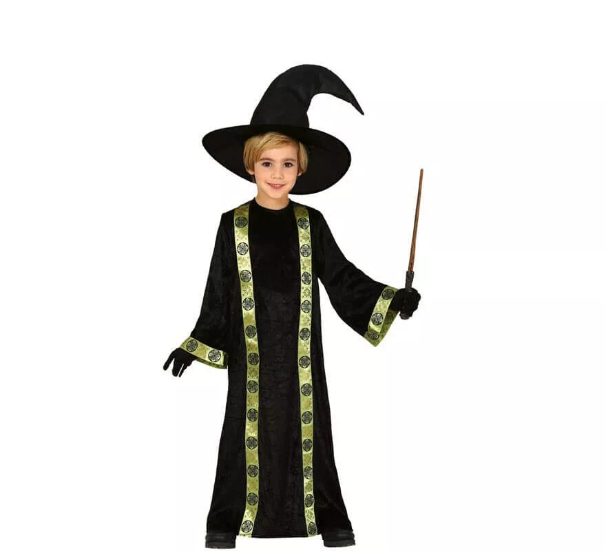 Disfraz de Mago Negro y verde para niños