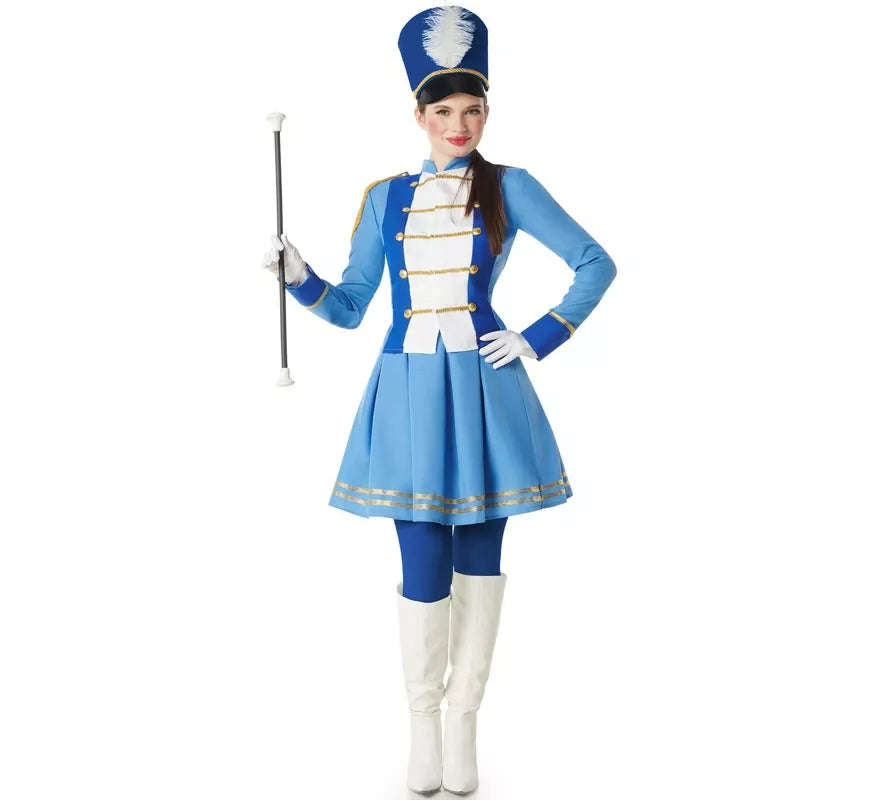 Disfraz de Majorette azul para mujer