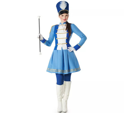 Disfraz de Majorette azul para mujer