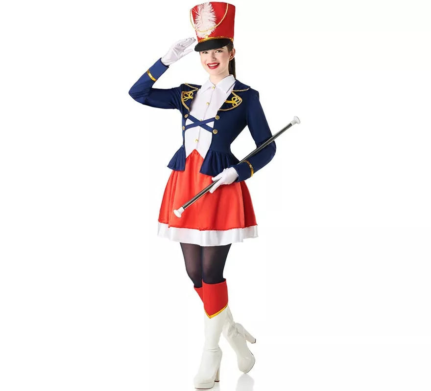 Translation missing: en.Disfraz de Majorette clásico tricolor para mujer