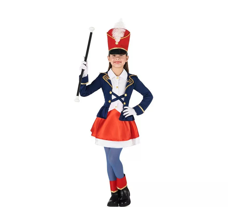 Translation missing: en.Disfraz de Majorette clásico tricolor para niña