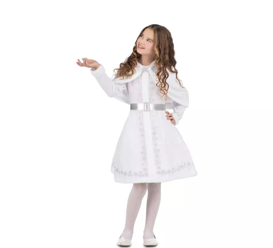 Translation missing: en.Disfraz de Mamá Noel blanca con capucha para niña