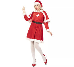 Mother Christmas costume with cape for women