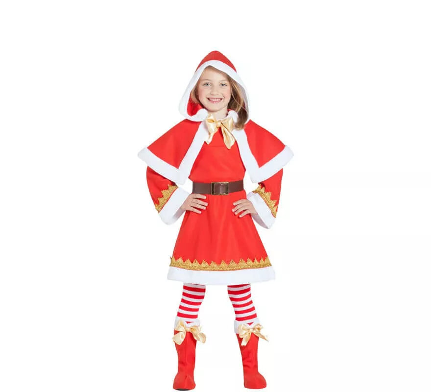 Disfraz de Mamá Noel con Capa para niña