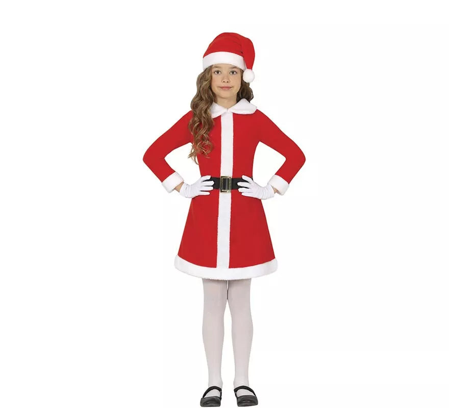 Translation missing: en.Disfraz de Mamá Noel con cinturón negro para niña