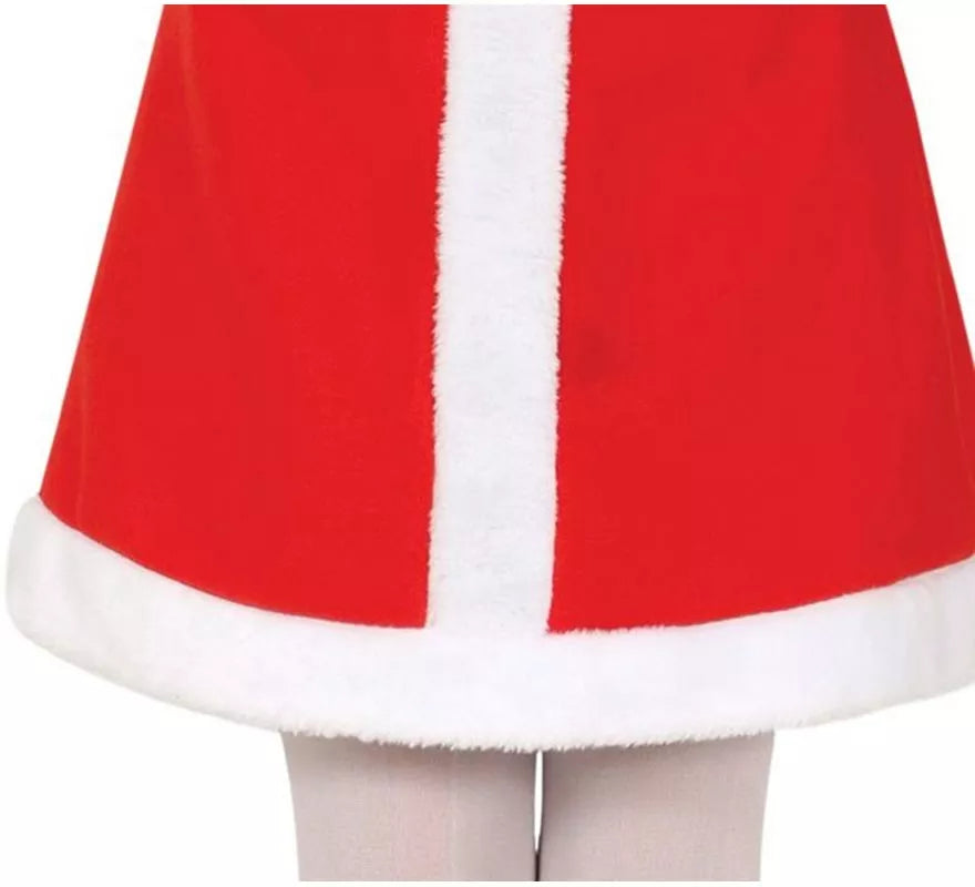 Translation missing: en.Disfraz de Mamá Noel con cinturón negro para niña