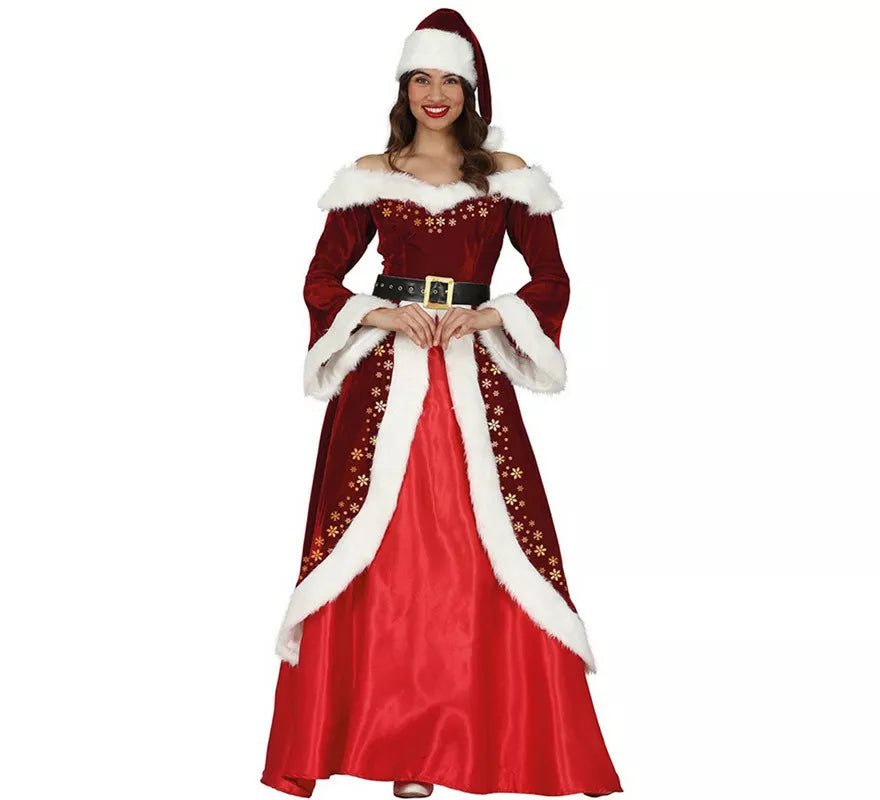 Disfraz de Mamá Noel con Vestido Largo para Mujer