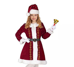 Elegant Mrs. Claus Costume for Girls