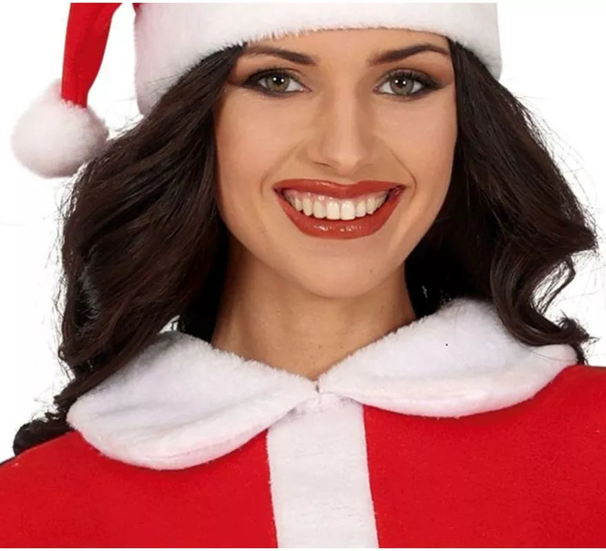 Disfraz de Mamá Noel en vestido con cuello para mujer