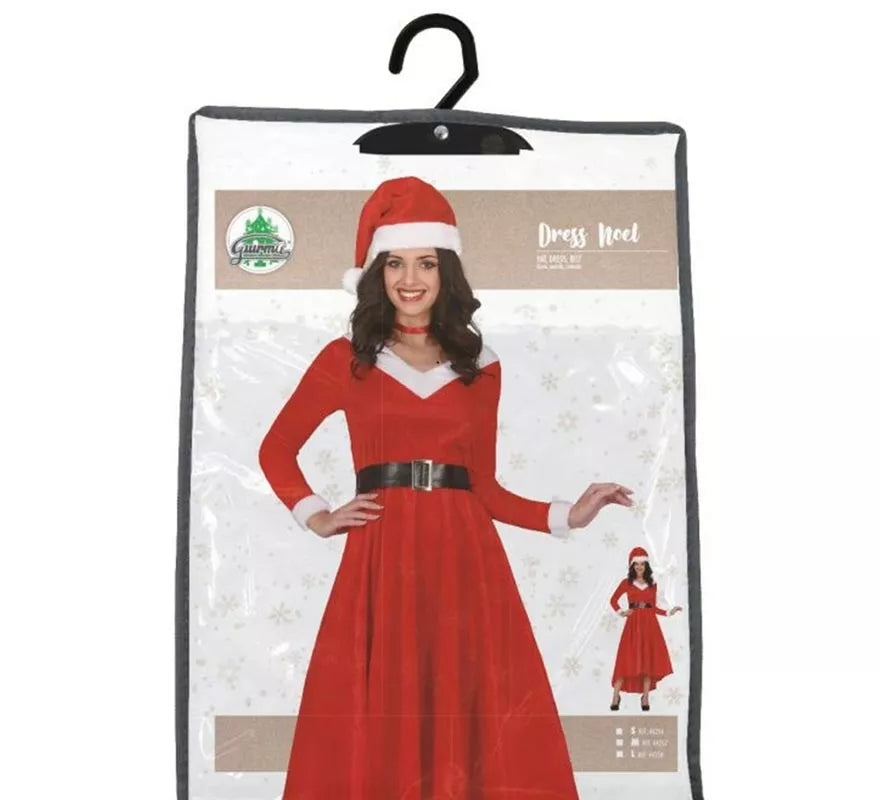 Disfraz de Mamá Noel en vestido largo para mujer