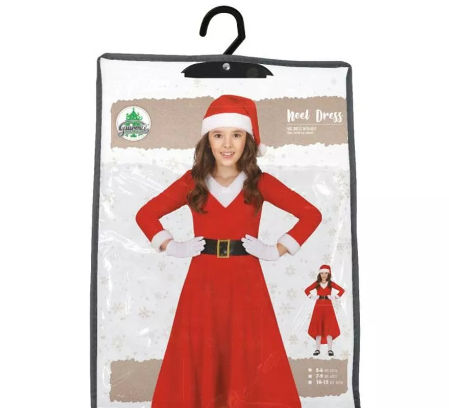 Translation missing: en.Disfraz de Mamá Noel en vestido largo para niña