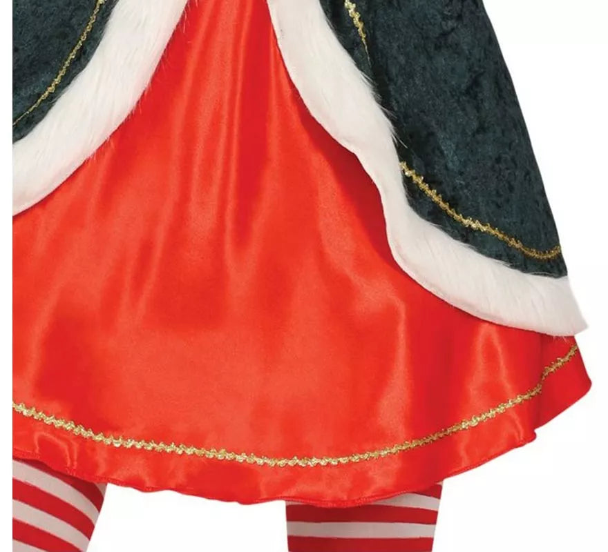 Disfraz de Mamá Noel verde con chaqueta para mujer