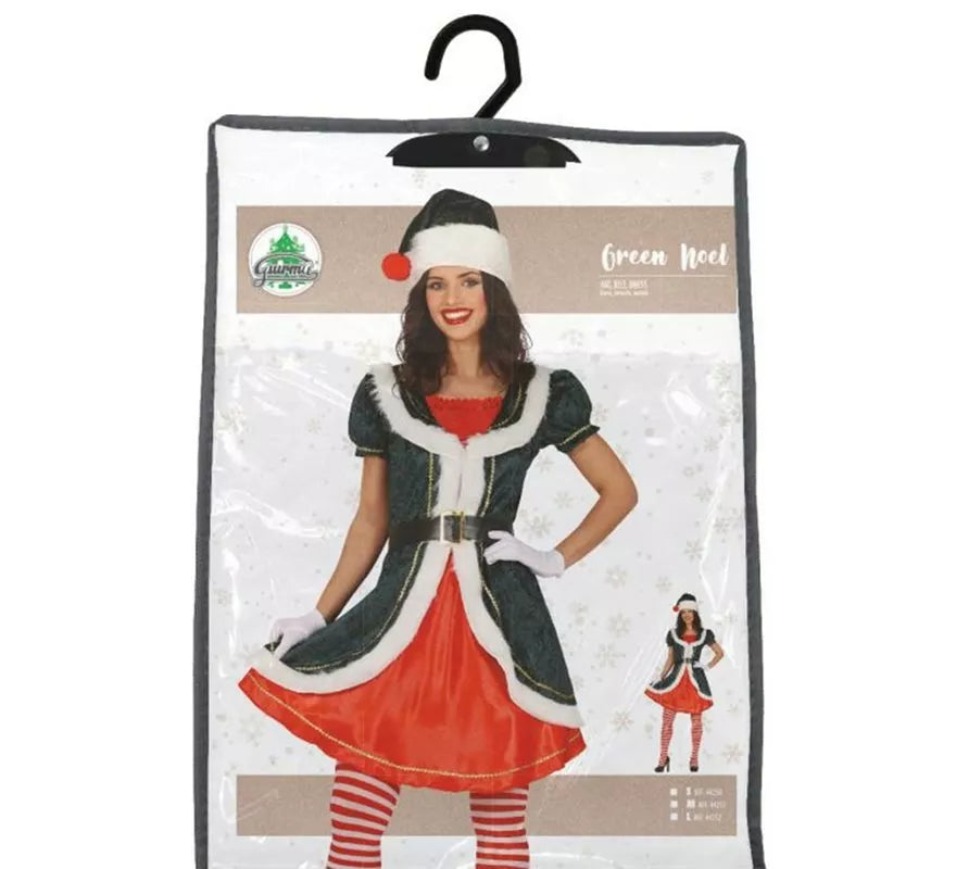 Translation missing: en.Disfraz de Mamá Noel verde con chaqueta para mujer
