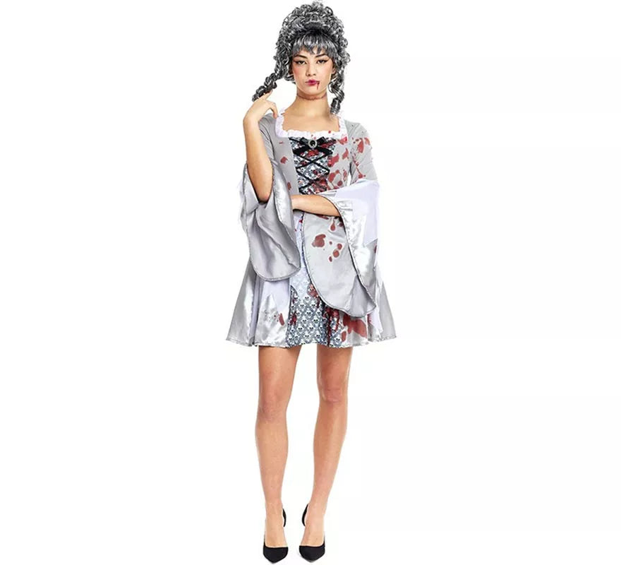 Translation missing: en.Disfraz de María Antonieta Zombie gris para mujer