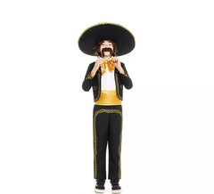 Black and gold Mariachi Charro costume for children