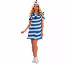 Blue striped sailor costume for women