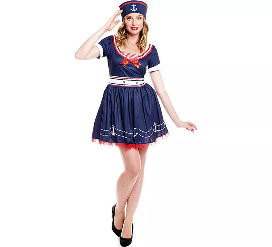 Disfraz de Marinera azul marino Pin Up para mujer