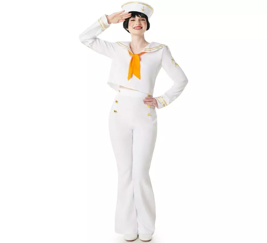 Translation missing: en.Disfraz de Marinera blanco con Pantalón para mujer