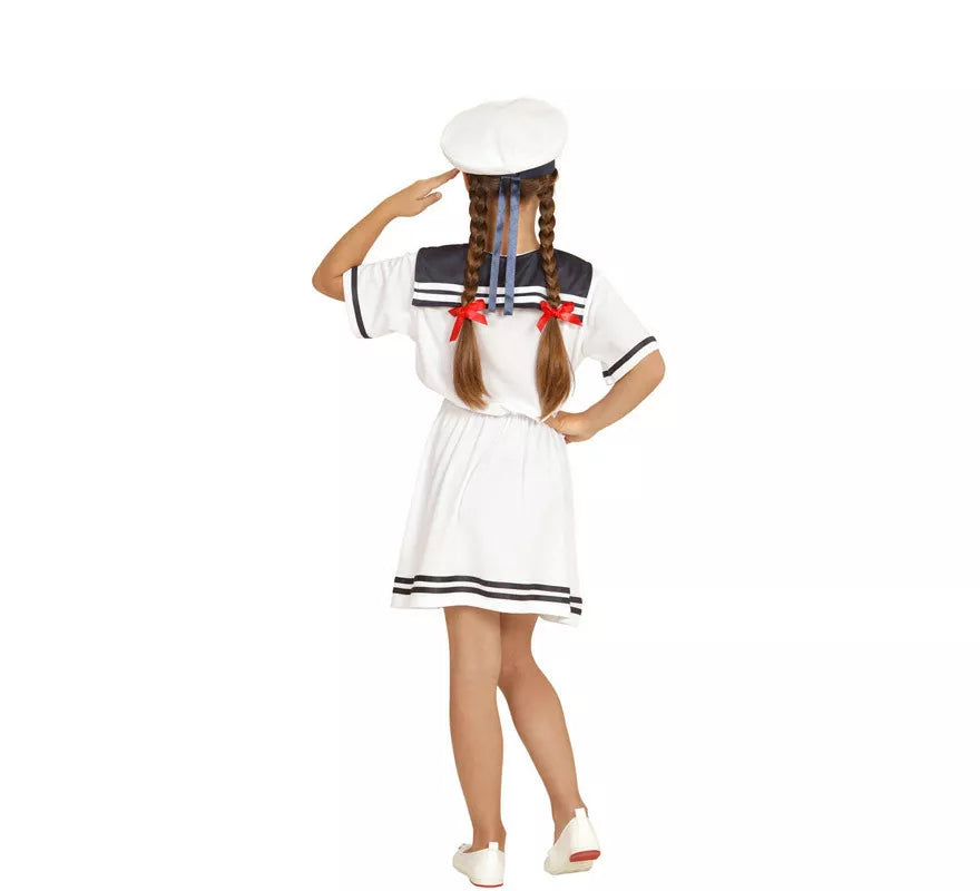 Disfraz de Marinera Blanco en Vestido para niña