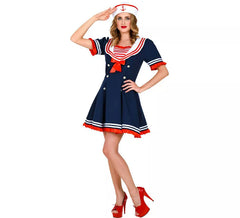 Sailor Costume Dress with Red Bow for Women