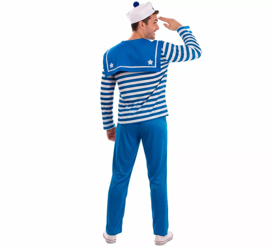 Translation missing: en.Disfraz de Marinero azul a rayas para hombre