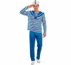 Blue striped sailor costume for men
