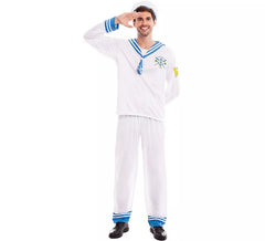 60s White Sailor Costume for Men