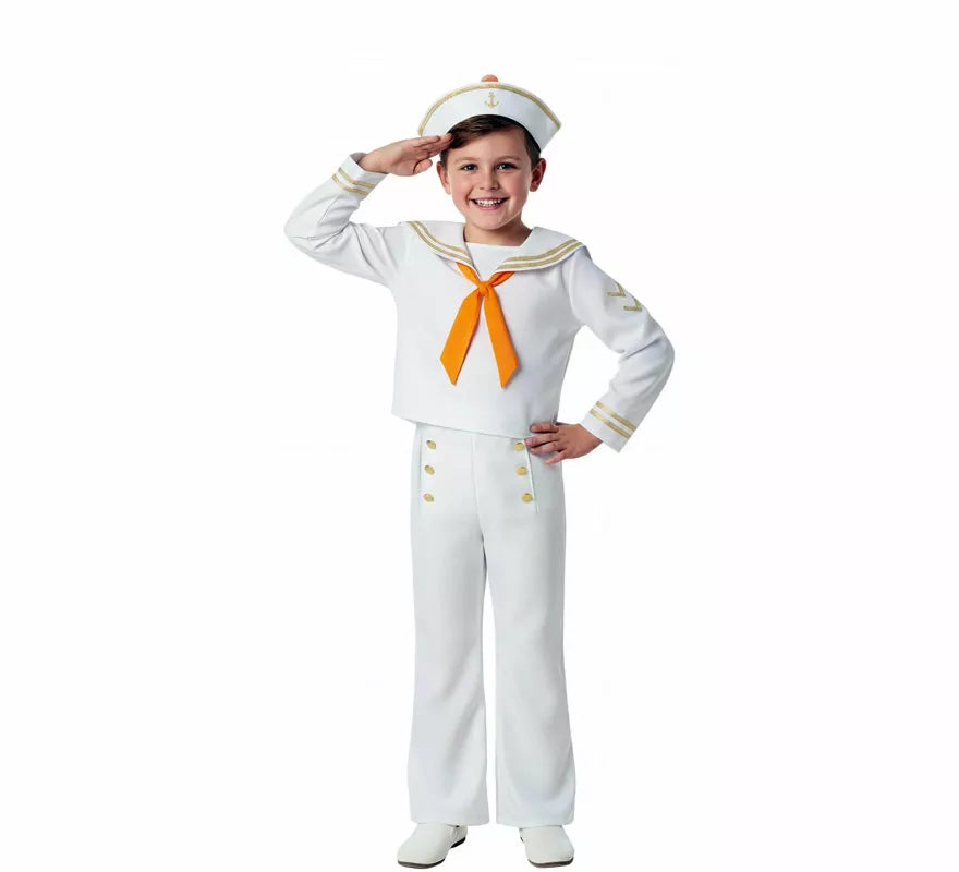 Translation missing: en.Disfraz de Marinero blanco para niños