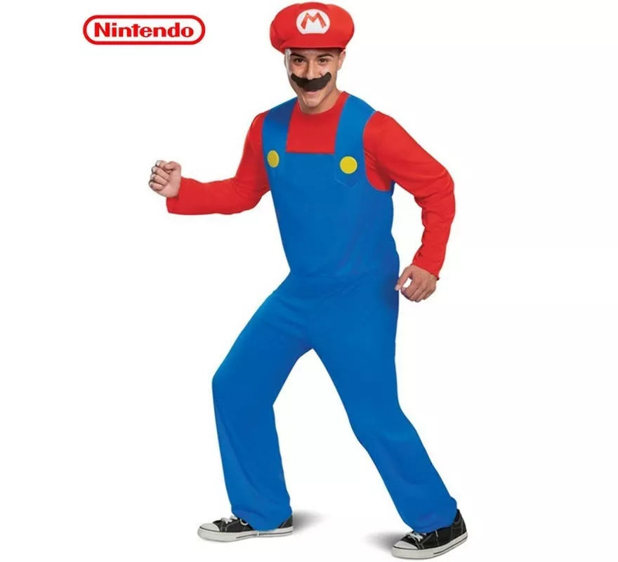 Disfraz de Mario Nintendo Super Mario Brothers clásico para hombre