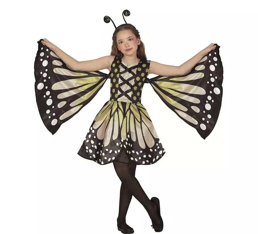 Disfraz de Mariposa amarilla con lunares para niña
