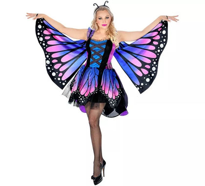 Disfraz de Mariposa azul con Alas para mujer