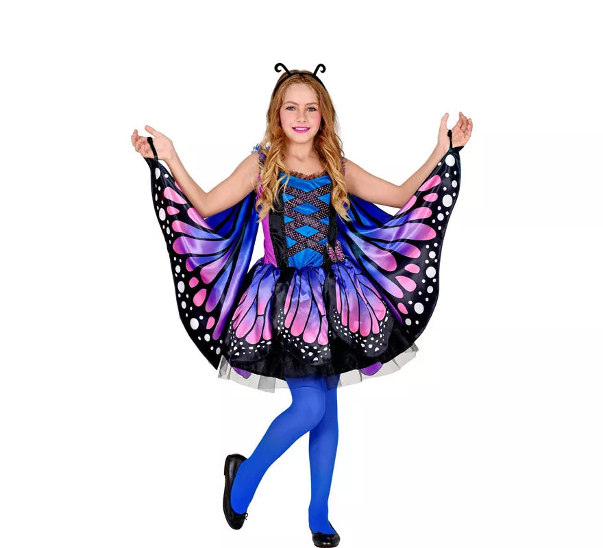 Disfraz de Mariposa Azul con Alas para niña