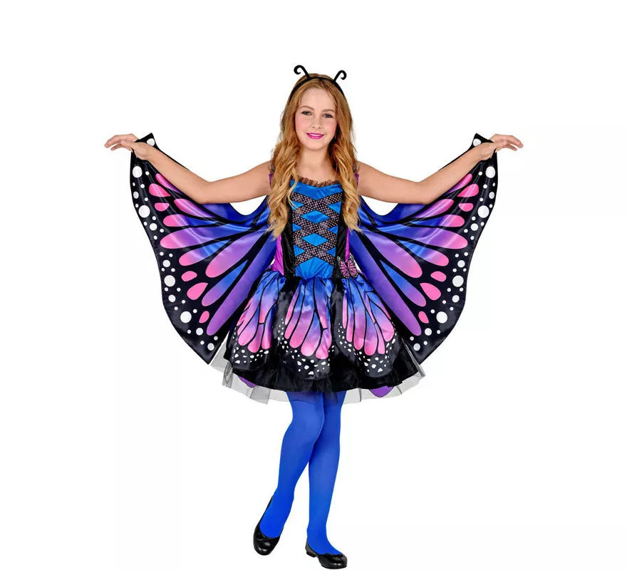 Disfraz de Mariposa Azul con Alas para niña