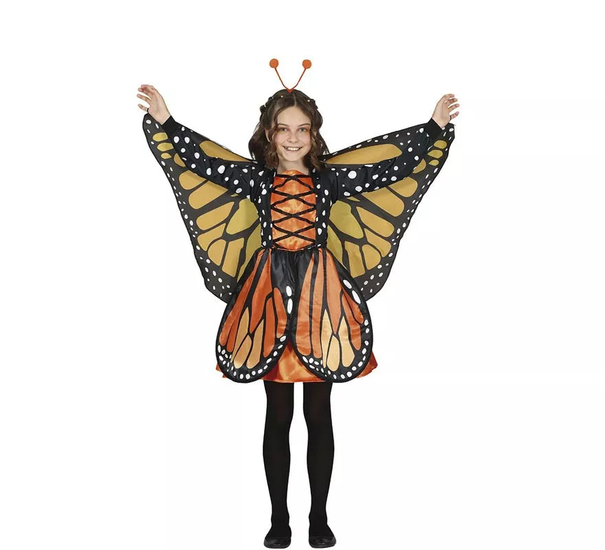 Disfraz de Mariposa Naranja con detalles para niña