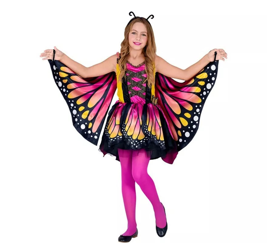Translation missing: en.Disfraz de Mariposa rosa con Alas para niña