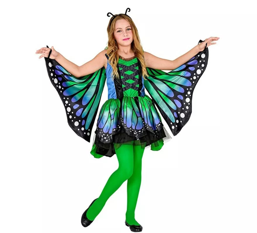 Translation missing: en.Disfraz de Mariposa verde con Alas para niña