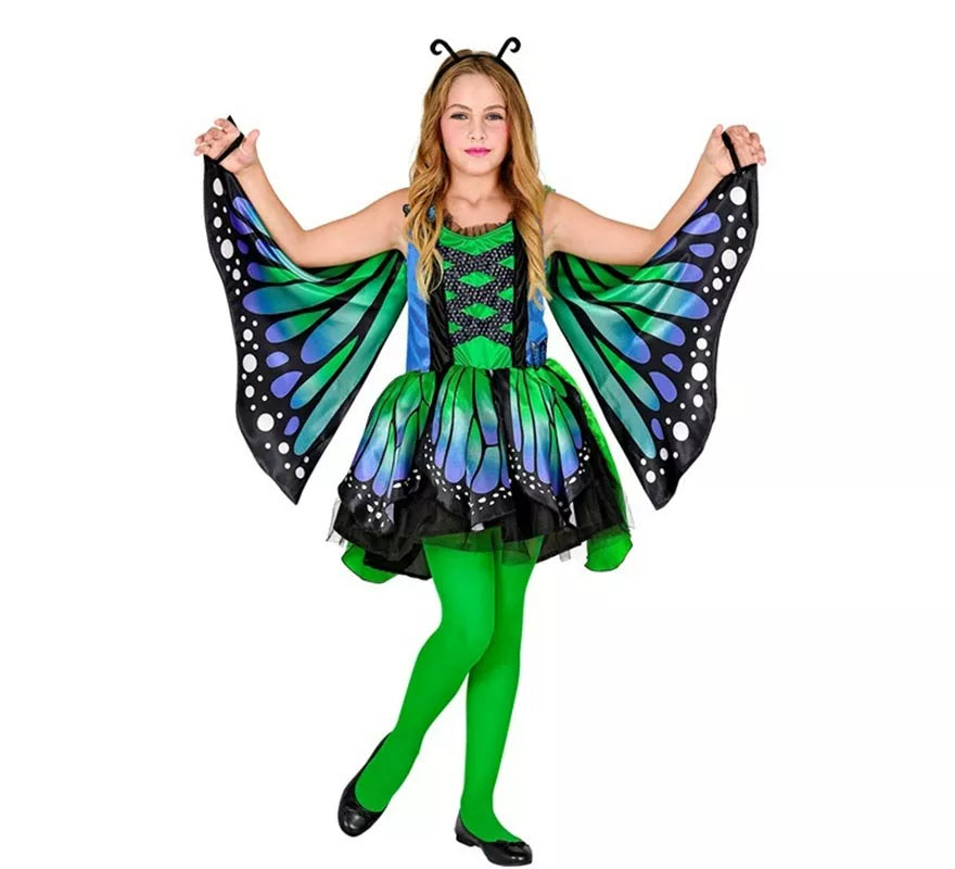 Translation missing: en.Disfraz de Mariposa verde con Alas para niña