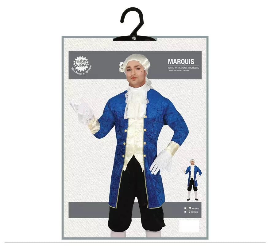 Disfraz de Marqués Distinguido Azul para hombre